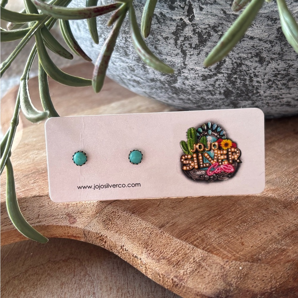 Turquoise Stud Earrings - BALI STUDS - KINGMAN